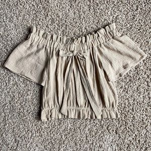 Light Brown Off the Shoulder Top